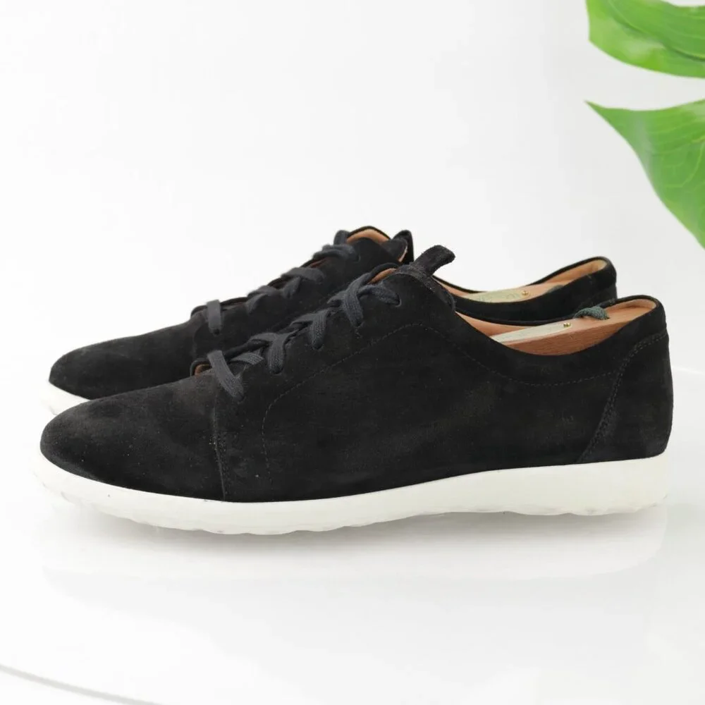 Ganter Womens Gabby Lace Up Shoe Size 10.5 G Black Suede Low Top Comfort Sneaker
